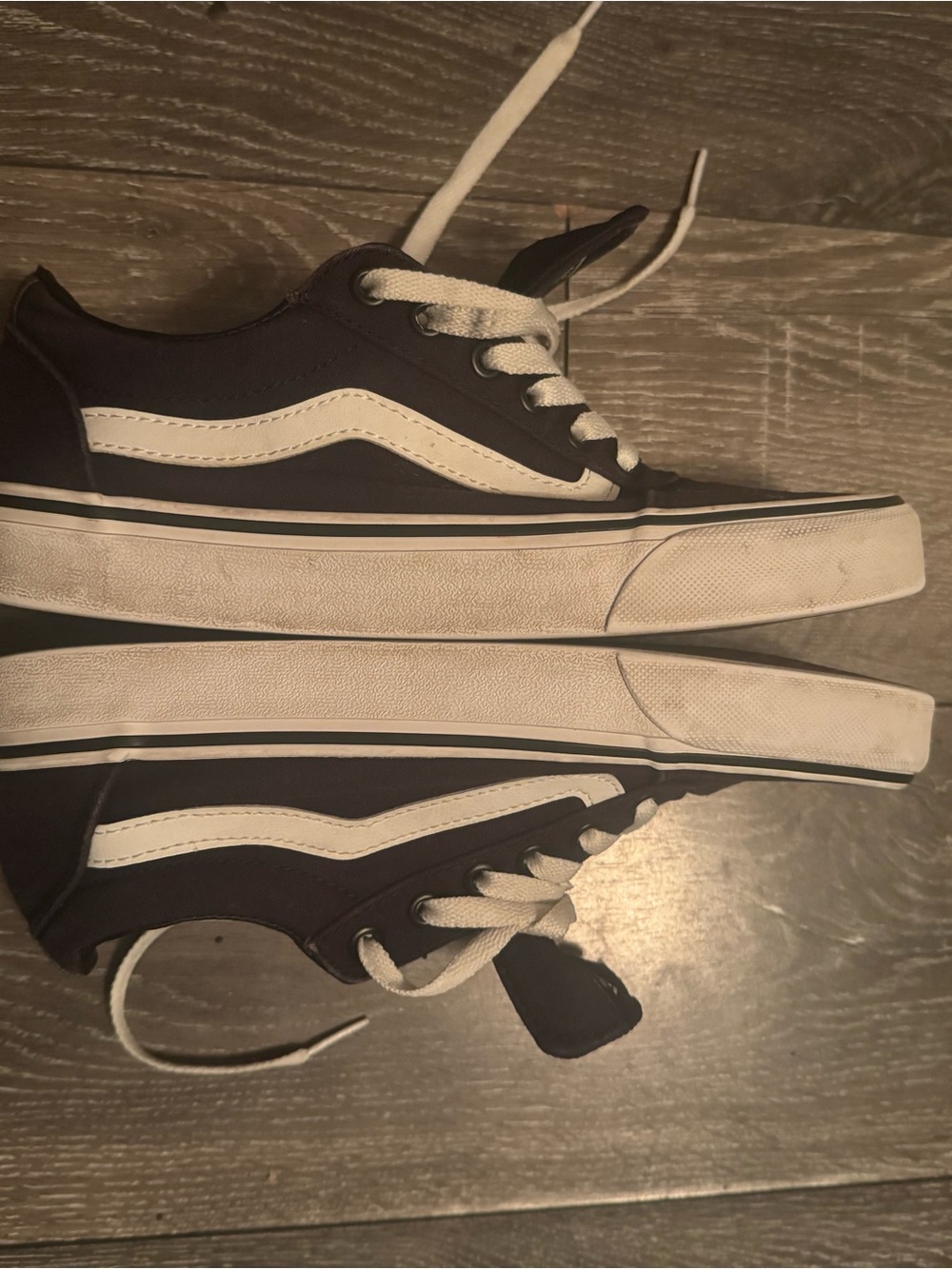 Vans Black Low-Top Sneakers with White Side Stripe